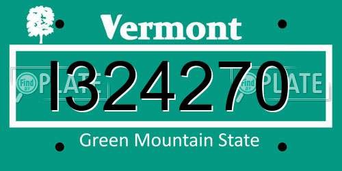 I324270 Vermont License Plate