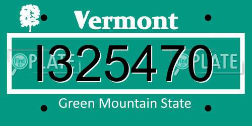 I325470 Vermont License Plate