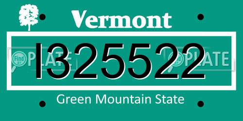 I325522 Vermont License Plate