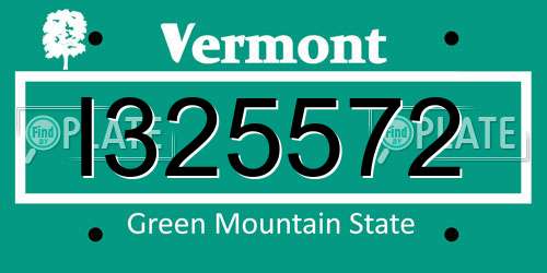 I325572 Vermont License Plate
