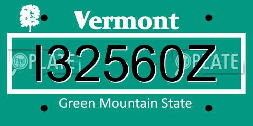 I32560Z Vermont License Plate