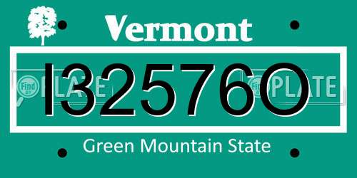 I32576O Vermont License Plate
