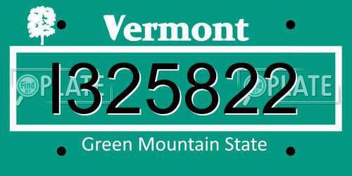 I325822 Vermont License Plate
