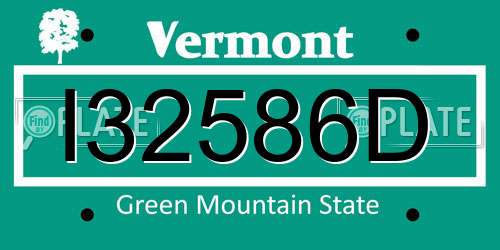 I32586D Vermont License Plate