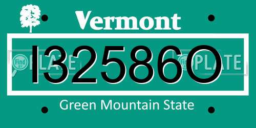 I32586O Vermont License Plate