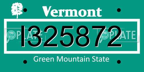 I325872 Vermont License Plate