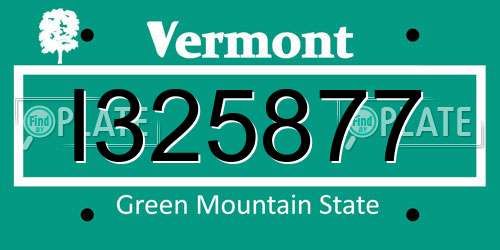 I325877 Vermont License Plate