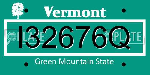 I32676Q Vermont License Plate