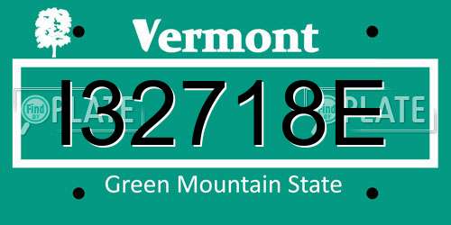 I32718E Vermont License Plate