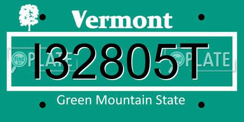 I32805T Vermont License Plate