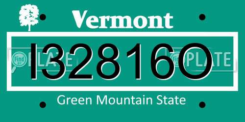 I32816O Vermont License Plate