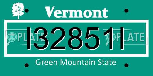 I32851I Vermont License Plate