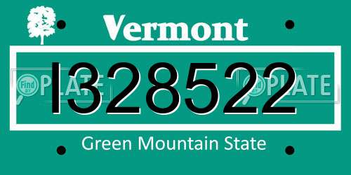 I328522 Vermont License Plate