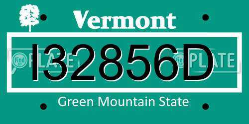 I32856D Vermont License Plate