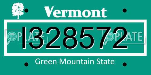 I328572 Vermont License Plate