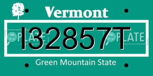 I32857T Vermont License Plate