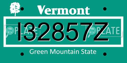 I32857Z Vermont License Plate