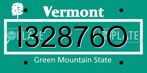 I32876O Vermont License Plate
