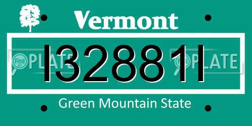 I32881I Vermont License Plate