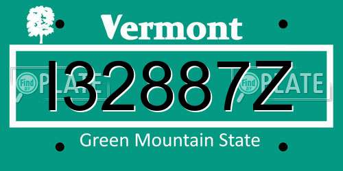 I32887Z Vermont License Plate
