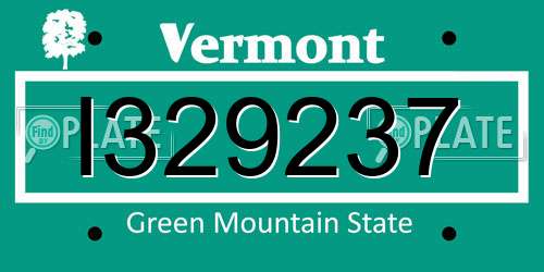 I329237 Vermont License Plate