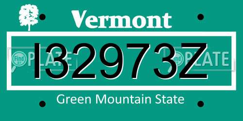 I32973Z Vermont License Plate