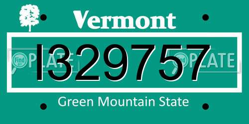 I329757 Vermont License Plate
