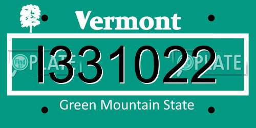 I331022 Vermont License Plate