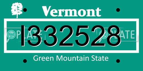 I332528 Vermont License Plate