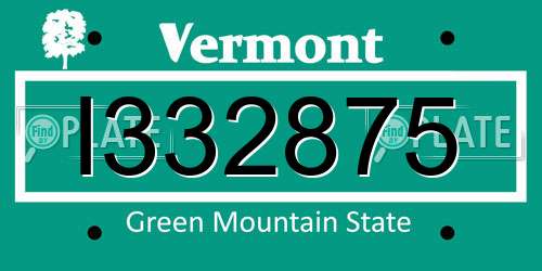 I332875 Vermont License Plate