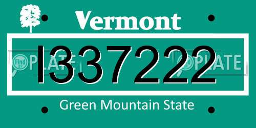 I337222 Vermont License Plate