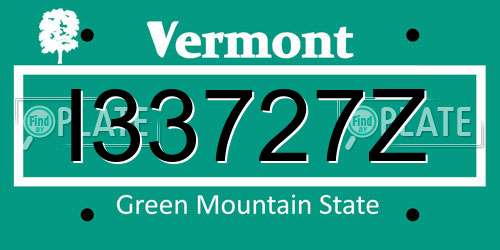 I33727Z Vermont License Plate