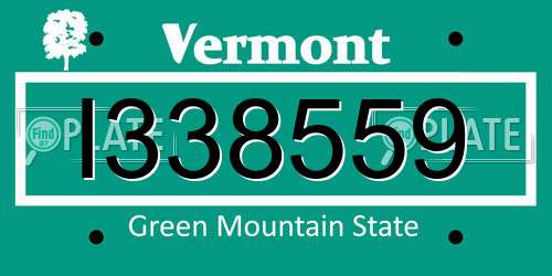 I338559 Vermont License Plate