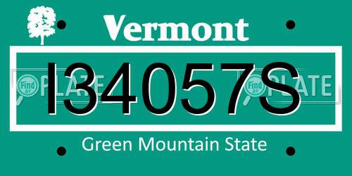 I34057S Vermont License Plate