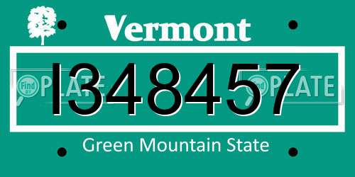 I348457 Vermont License Plate