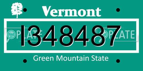 I348487 Vermont License Plate