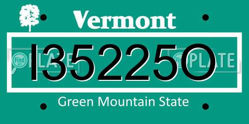 I35225O Vermont License Plate