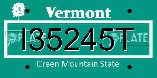 I35245T Vermont License Plate