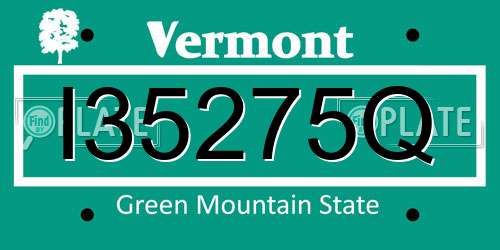 I35275Q Vermont License Plate