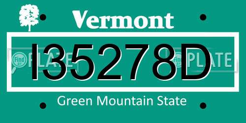 I35278D Vermont License Plate