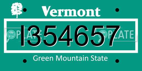 I354657 Vermont License Plate