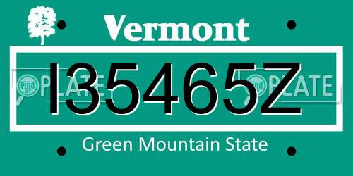 I35465Z Vermont License Plate