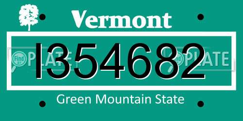 I354682 Vermont License Plate