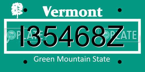 I35468Z Vermont License Plate