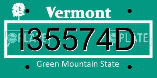 I35574D Vermont License Plate