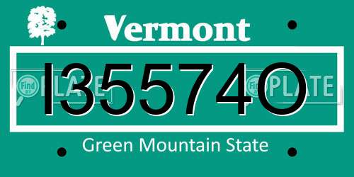 I35574O Vermont License Plate