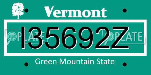 I35692Z Vermont License Plate