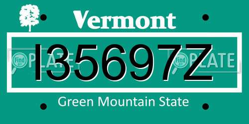 I35697Z Vermont License Plate