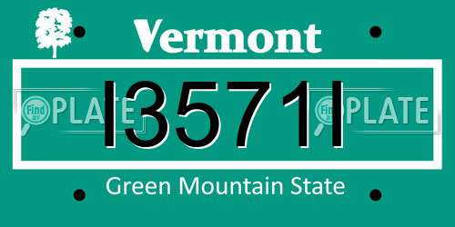 I3571I Vermont License Plate