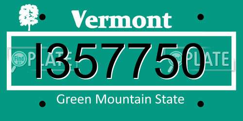 I357750 Vermont License Plate